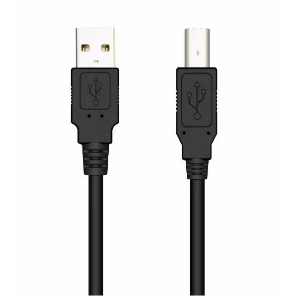 NILOX TECH – Cavo con connettore USB-A 2.0 a connettore USB-B 2.0, maschio a maschio, lunghezza cavo 1,8 mt