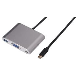 NILOX TECH – Adattatore Multiporta con connettore USB-C 3.1 input, USB-A 3.1, maschio a femmina, VGA, lunghezza cavo 10 cm, supporto uscita VGA fino ad una risoluzione di 1080p