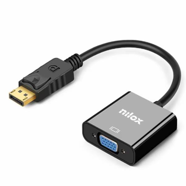 NILOX TECH – Adattatore da DP a VGA-F per dispositivi forniti di connettore DisplayPort a monitor VGA con installazione Plug and Play