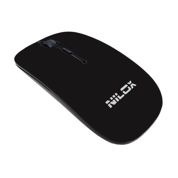 NILOX TECH – Mouse ottico, connessione wireless, 1600DPI, ricezione fino a 10 metri di distanza, funziona con pile AA(non incluse), 2 tasti