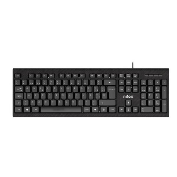 NILOX TECH – Tastiera con connessione USB-A, lunghezza cavo 1.5 mt, 105 tasti, layout italiano, tasti con trattamento laser anti usura