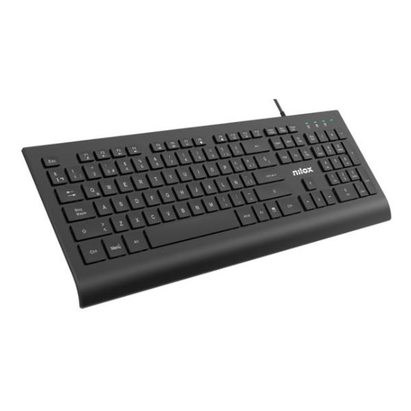 NILOX TECH – Tastiera con connessione USB-A, lunghezza cavo 1.5 mt, 105 tasti, 12 multimediali, layout italiano, tasti con trattamento laser anti usura