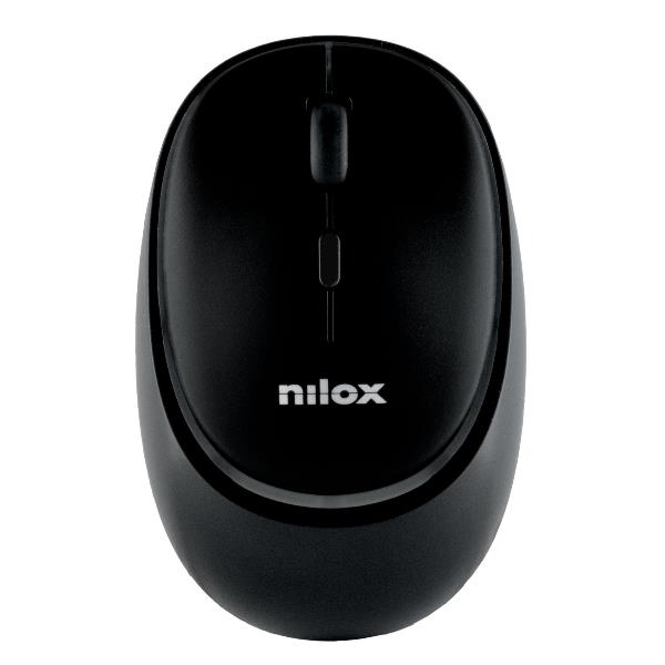 NILOX TECH – Mouse ottico, connessione wireless DUAL (BT 5.2 e Dongle 2.4GHZ), 1600 DPI, ricaricabile tramite porta USB-C, cavo incluso, 4 tasti