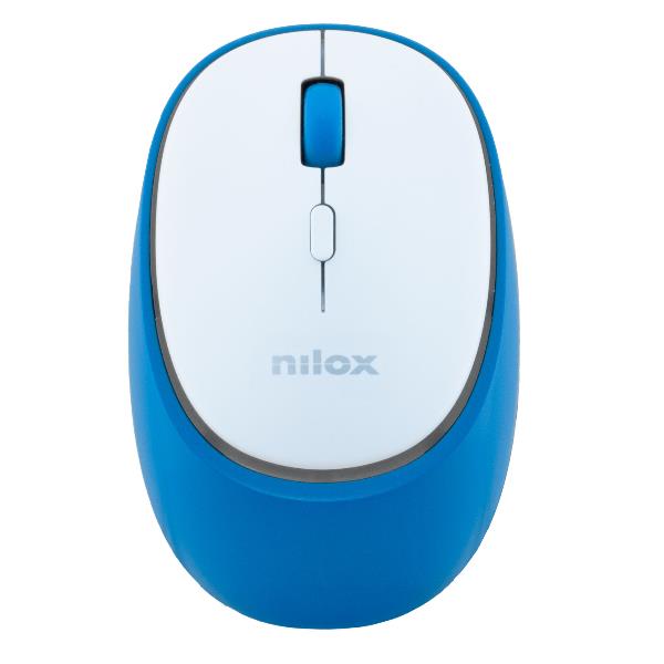 NILOX TECH – Mouse ottico, connessione wireless DUAL (BT 5.2 e Dongle 2.4GHZ), 1600 DPI, ricaricabile tramite porta USB-C, cavo incluso, 4 tasti