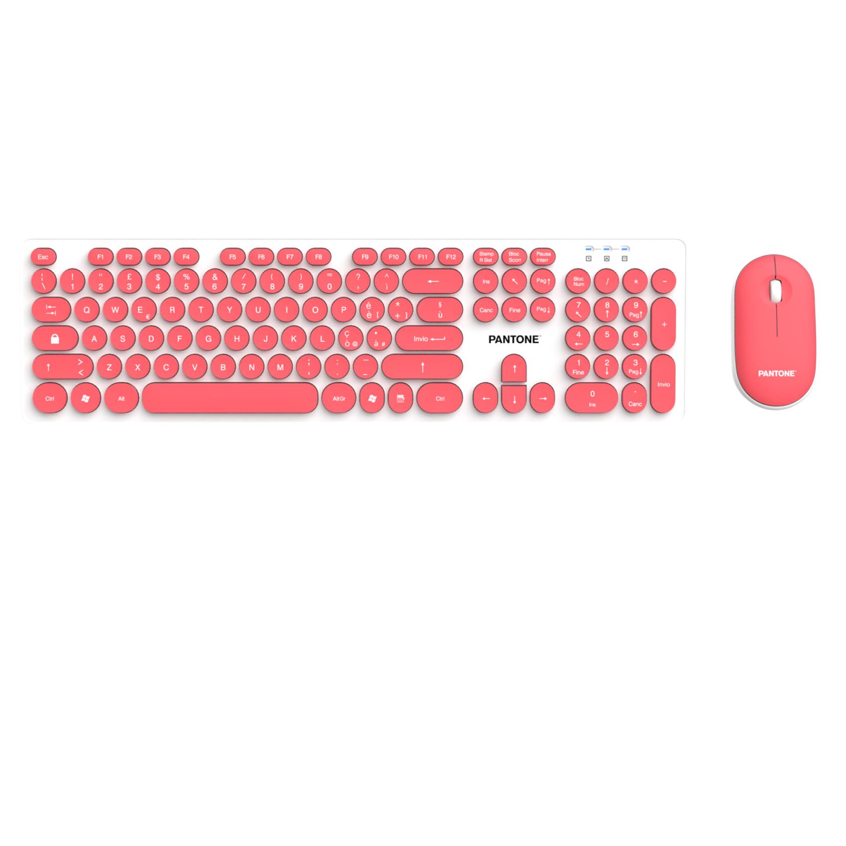 PANTONE – Kit Tastiera wireless colorata con Mouse wireless colorato incluso [IT COLLECTION]