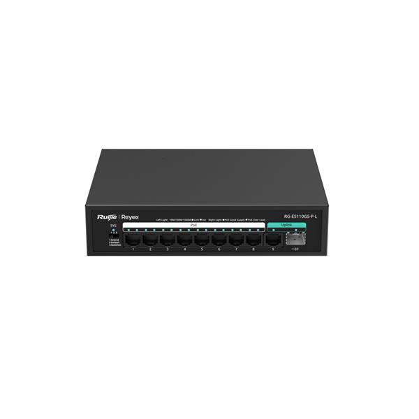 Reyee Switch unmanaged 8xGE PoE+ 1xGE 1xSFP. PoE Budget 120W