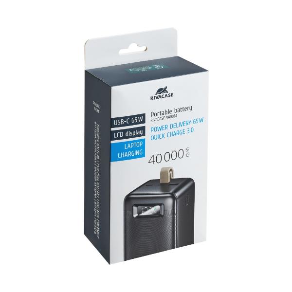 Battery Bank con LCD 40.000 mAh PD 65W per Laptop – Nera