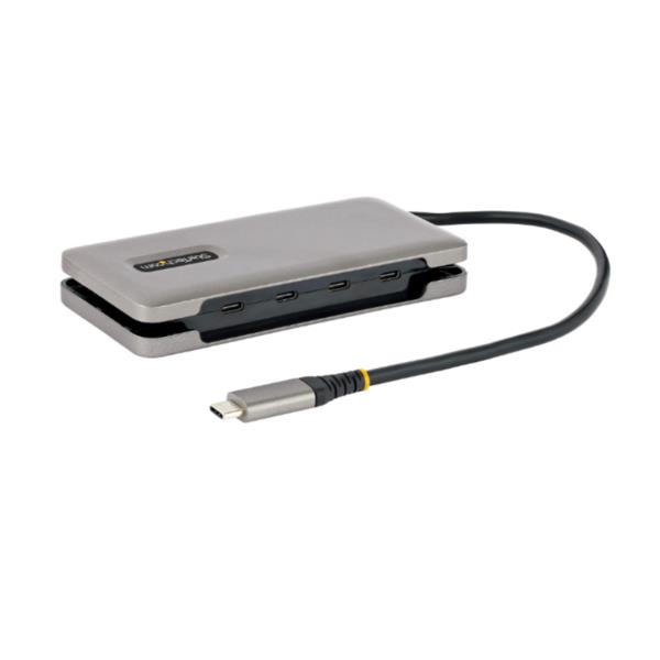 Hub USB-C a 4 porte – Multipresa USB Type-C Portatile con Power Delivery 100W Pass-Through – Ciabatta USB 3.1 10Gbps con cavo avvolgente da 32 cm – Splitter/Replicatore di Porte US
