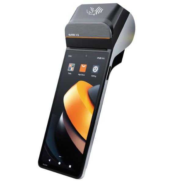 V3H DISPLAY 6,75″, 2D SCANNER, STAMPANTE DA 58MM INTEGRATA (RICEVUTE / ETICHETTE), WIFI, BTLE, LTE, FINGERPRINT, ANDROID 13 GMS
