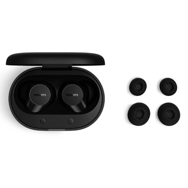 AURICOLARI TRUE WIRELESS BLUETOOTH MICROFONO IPX4 CUSTODIA RICARICABILE – NERO