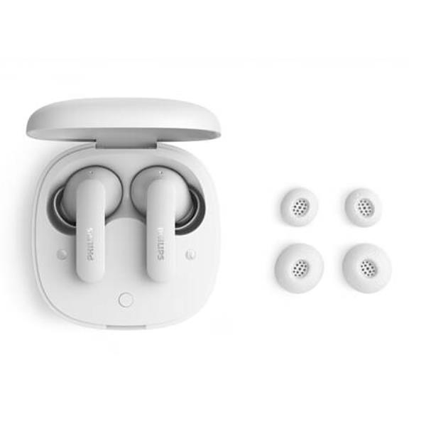 AURICOLARI PICCOLI TRUE WIRELESS BLUETOOTH MICROFONO IPX4 CUSTODIA RICARICABILE TASCABILE – BIANCO