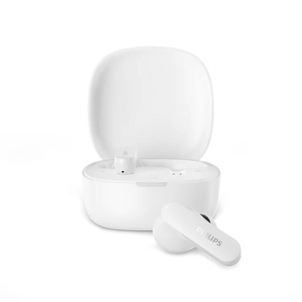 AURICOLARI PICCOLI TRUE WIRELESS BLUETOOTH MICROFONO CANCELLAZIONE DEL RUMORE IPX4 CUSTODIA RICARICABILE TASCABILE – BIANCO