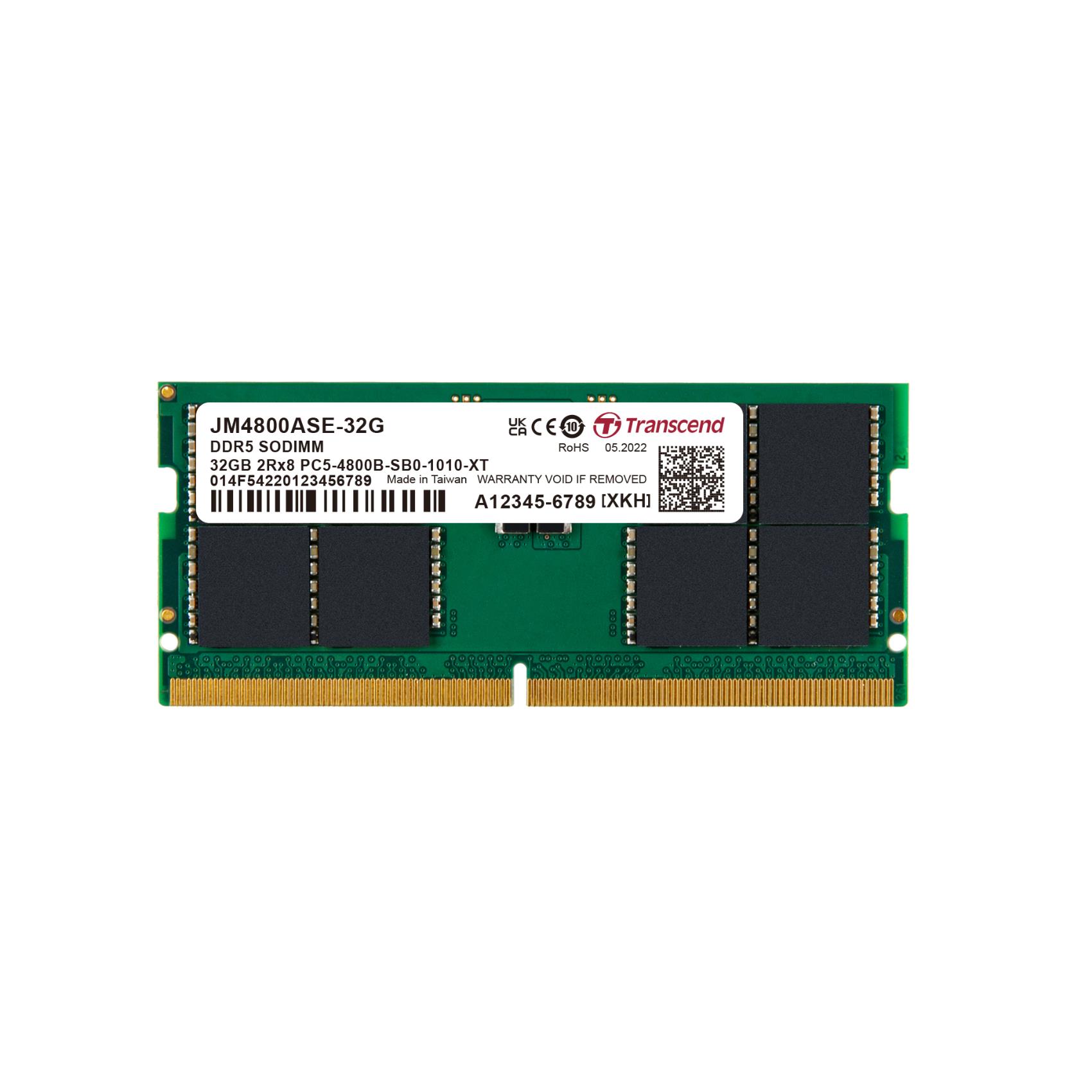 DRAM DDR5 SO-DIMM 4800MHz da 32GB, 2Rx8 2Gx8 CL40 1.1V