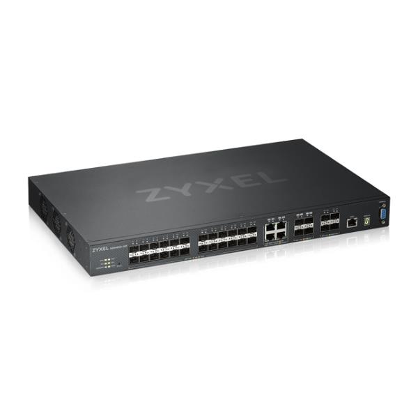 XGS4600-32 – Switch Managed L3 Stackable, 24 porte Gigabit + 4 porte Combo Gigabit + 4 porte 10G SFP+ – Stack Fisico 10GbE di max 4 switch, alimentazione ridondata, Static/Dynamic