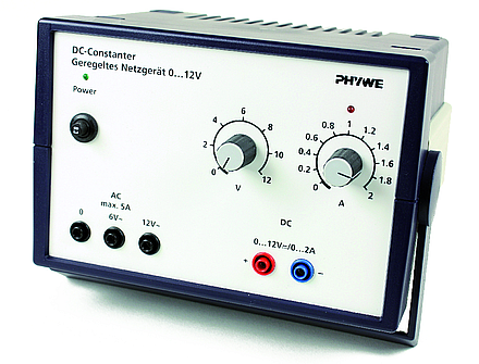 PHYWE Power supply, 230 V,DC: 0...12 V, 2 A / AC: 6 V, 12 V, 5 A