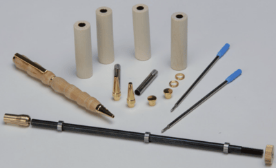 Set per 2 penne in legno incl. Mandrino