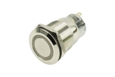 Anello blu con pulsante illuminato in metallo - FIT0115-B