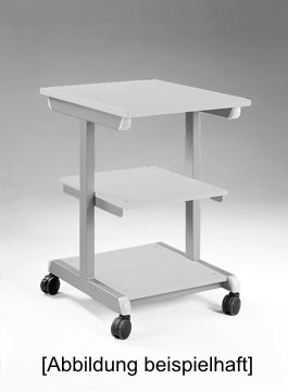 Tavolo sperimentale mobile 75 x 90 cm, piano tavolo da 30 mm, con bordo in PP e con fondo intermedio