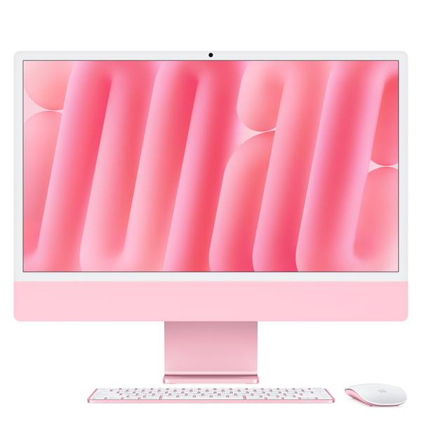 iMac 24" con display Retina 4,5K: Chip Apple M4 con CPU 10-core e GPU 10-core, 24GB, 512GB SSD - Rosa