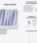 iMac 24" con display Retina 4,5K: Chip Apple M4 con CPU 10-core e GPU 10-core, 16GB, 256GB SSD - Argento