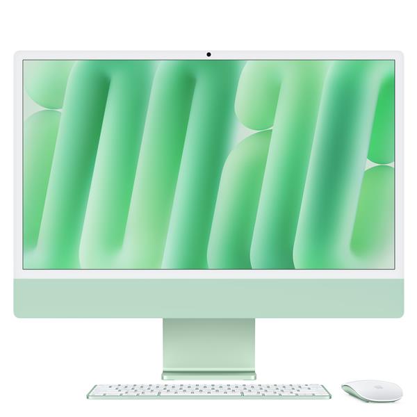 iMac 24" con display Retina 4,5K: Chip Apple M4 con CPU 10-core e GPU 10-core, 16GB, 512GB SSD - Verde