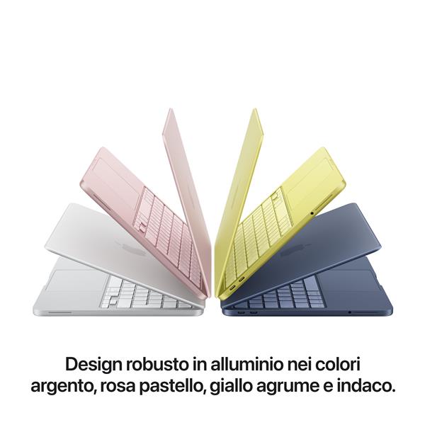 MacBook Neo 13": Chip Apple A18 Pro con CPU 6-core e GPU 5-core, 8GB, 256GB SSD - Argento