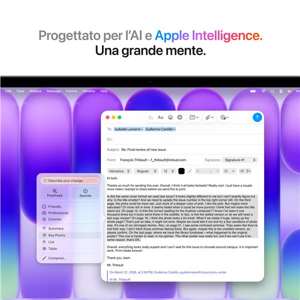 MacBook Neo 13": Chip Apple A18 Pro con CPU 6-core e GPU 5-core, 8GB, 256GB SSD - Argento