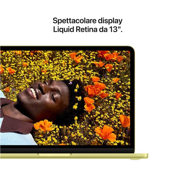 MacBook Neo 13": Chip Apple A18 Pro con CPU 6-core e GPU 5-core, 8GB, 256GB SSD - Giallo agrume