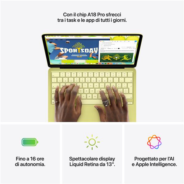 MacBook Neo 13": Chip Apple A18 Pro con CPU 6-core e GPU 5-core, 8GB, 512GB SSD, Touch ID - Rosa pastello