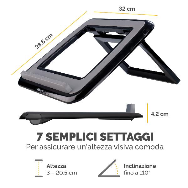 I-Spire Series™ Supporto Laptop Inclinabile - Nero