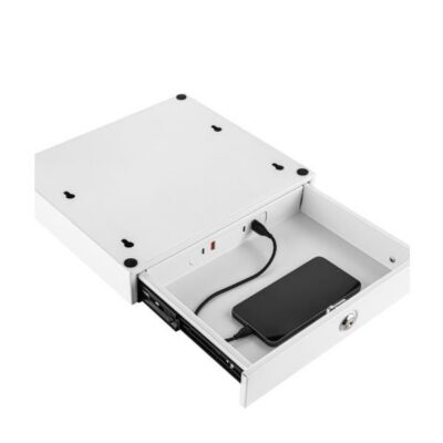100091540 Desk Tray 300x275x50mm with USB-A, USB-C, EU Adapter, White