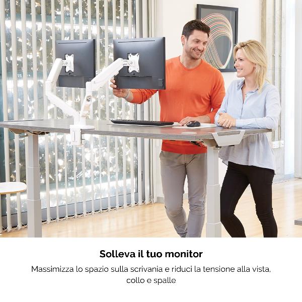 BRACCIO MONITOR DOPPIO EPPA COLORE BIANCO