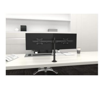Braccio doppio monitor crossbar Focus - Nero
