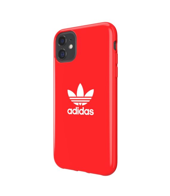 ADIDAS ORIGINALS - Cover in TPU flessibile con bordi rialzati colore rosso compatibile con Apple iPhone 13 Mini