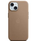 Custodia MagSafe in tessuto FineWoven per iPhone 15 Plus - Grigio talpa