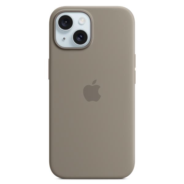 Custodia MagSafe in silicone per iPhone 15 - Grigio creta