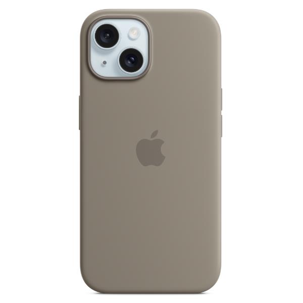 Custodia MagSafe in silicone per iPhone 15 Plus - Grigio creta
