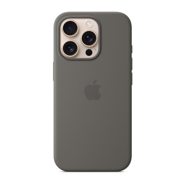 Custodia MagSafe in silicone per iPhone 16 Pro - Grigio pietra
