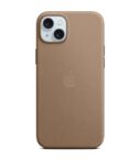 Custodia MagSafe in tessuto FineWoven per iPhone 15 Plus - Grigio talpa