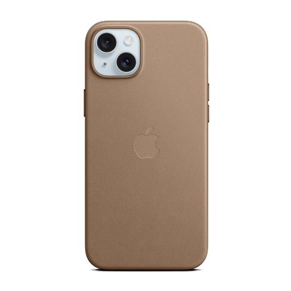 Custodia MagSafe in tessuto FineWoven per iPhone 15 Plus - Grigio talpa