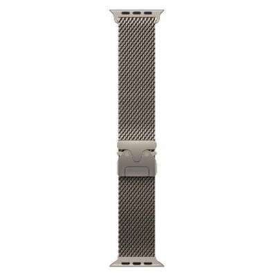 Loop in maglia milanese in titanio naturale (49 mm) - Medium