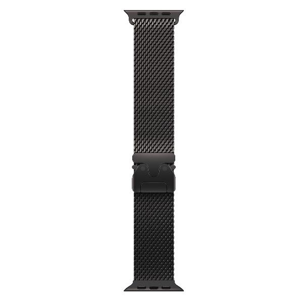 Loop in maglia milanese in titanio nero (49 mm) - Large