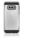 AIR ROBUST - Cover Ultra protettiva in TPU trasparente e finiture colore nero opache bordi rialzati compatibile con Samsung Galaxy S10e