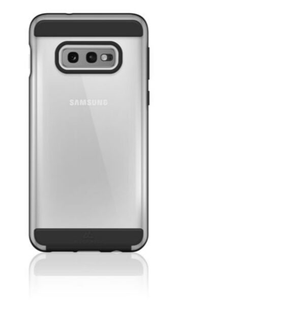 AIR ROBUST - Cover Ultra protettiva in TPU trasparente e finiture colore nero opache bordi rialzati compatibile con Samsung Galaxy S10e