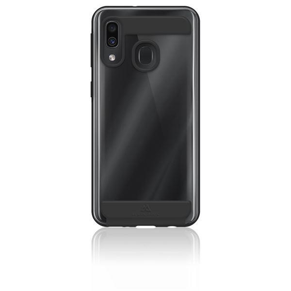 AIR ROBUST - Cover Ultra protettiva in TPU trasparente e finiture colore nero opache bordi rialzati compatibile con Samsung Galaxy A20e