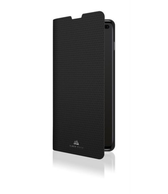 BOOKLET - Custodia a libro in pelle sintetica colore nero, funzione stand slot per carte e chiusura magnetica compatibile con Samsung Galaxy S10