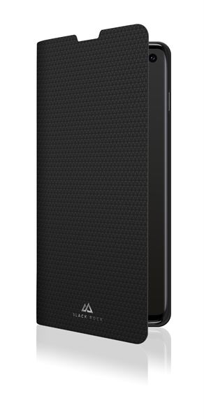 BOOKLET - Custodia a libro in pelle sintetica colore nero, funzione stand slot per carte e chiusura magnetica compatibile con Samsung Galaxy S10