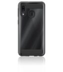 AIR ROBUST - Cover Ultra protettiva in TPU trasparente e finiture colore nero opache bordi rialzati compatibile con Samsung Galaxy A20e