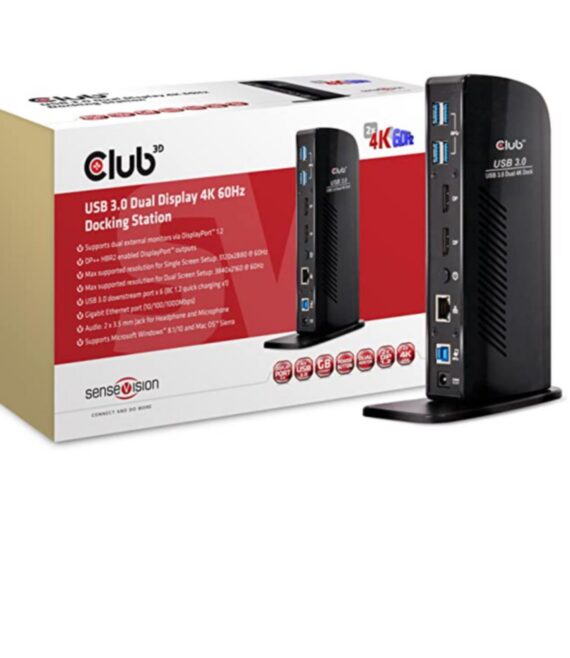 CSV 1460 USB 3.0 Dual Display 4 K 60 Hz docking station nero