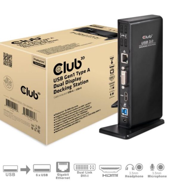 USB Gen1 Type A Dual Display Docking Station